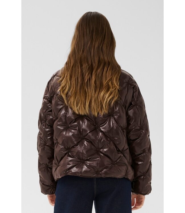 CREAM CRDrakie Short Jacket Coffee Bean – Bruine gewatteerde damesjas met sterpatroon