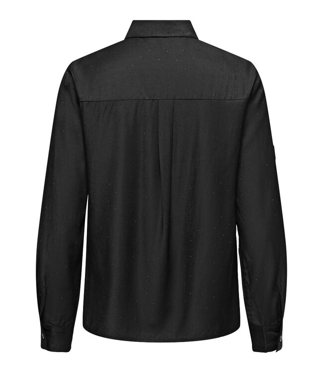 JDY JDYVILMA Shirt Black Rhinestones – Zwarte damesblouse met strass-steentjes