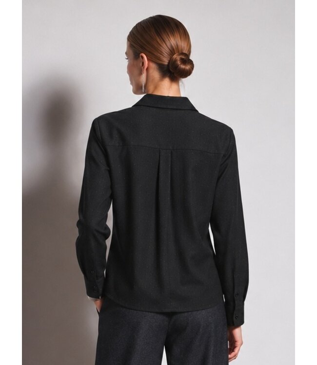 JDY JDYVILMA Shirt Black Rhinestones – Zwarte damesblouse met strass-steentjes