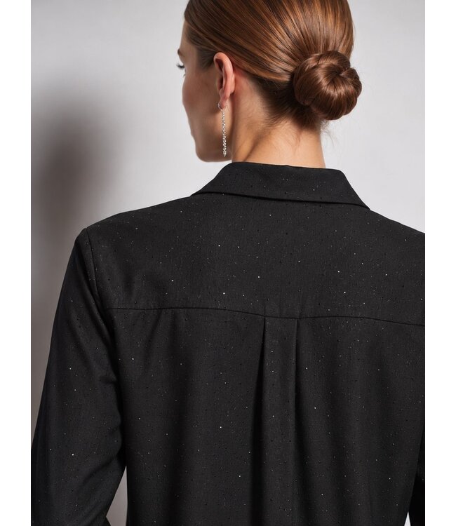 JDY JDYVILMA Shirt Black Rhinestones – Zwarte damesblouse met strass-steentjes