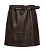 Freequent FQFREY Skirt Mole – Bruine PU-minirok in lederlook met ceintuur