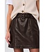 Freequent FQFREY Skirt Mole – Bruine PU-minirok in lederlook met ceintuur