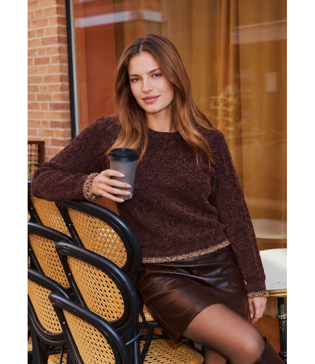 Freequent FQFREY Skirt Mole – Bruine PU-minirok in lederlook met ceintuur