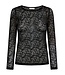 Freequent FQISBY Tee Black – Zwarte transparante mesh damestop met lange mouwen