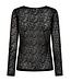 Freequent FQISBY Tee Black – Zwarte transparante mesh damestop met lange mouwen