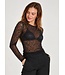 Freequent FQISBY Tee Black – Zwarte transparante mesh damestop met lange mouwen