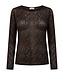 Freequent FQISBY Tee Mole – Bruine transparante mesh damestop met lange mouwen