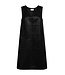 Freequent FQVEGGY Dress Black – Zwarte mouwloze lederlook jurk met V-hals