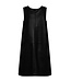 Freequent FQVEGGY Dress Black – Zwarte mouwloze lederlook jurk met V-hals