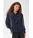 KAFFE KAlouisa Shirt Blue Blurry Stripes – Transparante blauwe damesblouse met strik