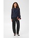 KAFFE KAlouisa Shirt Blue Blurry Stripes – Transparante blauwe damesblouse met strik
