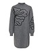 JDY JDYJELLA Flower Dress Medium Grey Melange – Grijze gebreide jurk met bloemen
