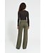 ICHI IHKATE Wide Pant 2 Forest Night – Olijfgroene damesbroek met wijde pijpen