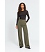 ICHI IHKATE Wide Pant 2 Forest Night – Olijfgroene damesbroek met wijde pijpen
