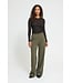 ICHI IHKATE Wide Pant 2 Forest Night – Olijfgroene damesbroek met wijde pijpen