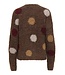 JDY JDYDOTTIE O-Neck Dot Pullover Bison Rum Raisin – Bruine damestrui met kleurrijke stippen