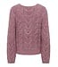 JDY JDYDINEA-Kia Structure Pullover Grape Shake – Oudroze kabeltrui met opengewerkt breipatroon
