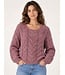 JDY JDYDINEA-Kia Structure Pullover Grape Shake – Oudroze kabeltrui met opengewerkt breipatroon