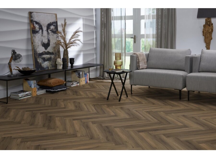 YUP herringbone click SRC warm brown