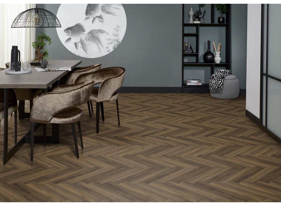 YUP herringbone click SRC warm brown