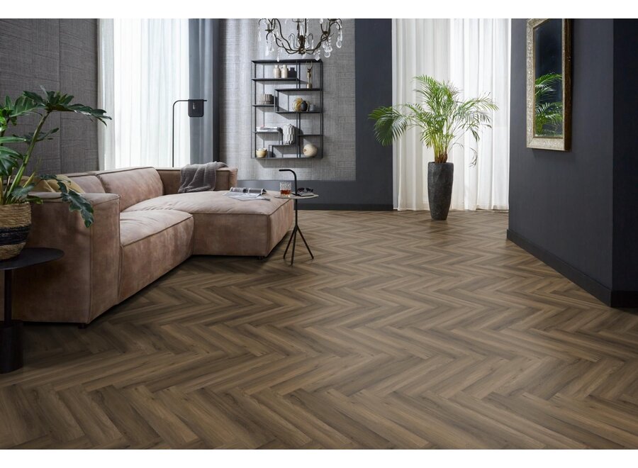 YUP herringbone click SRC warm brown