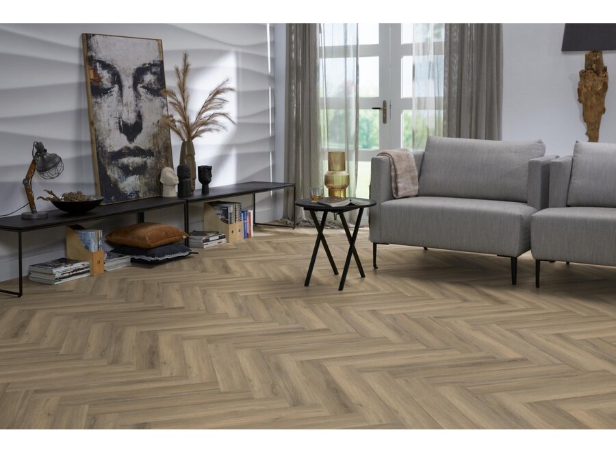 YUP herringbone click SRC light brown