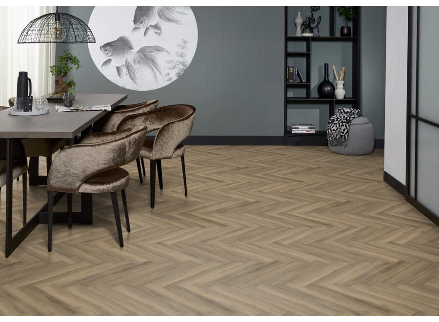 YUP herringbone click SRC light brown