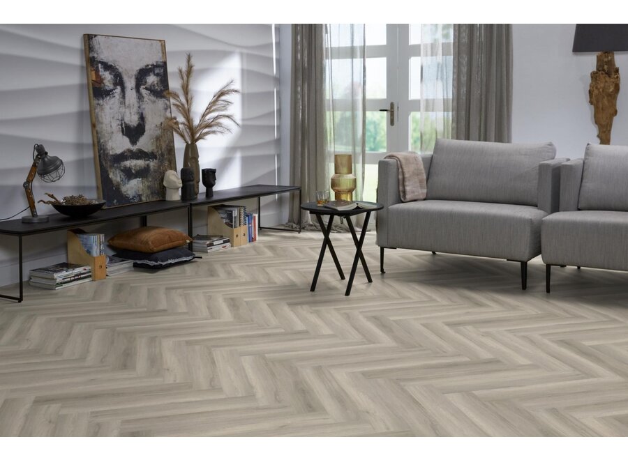 YUP herringbone click SRC grey