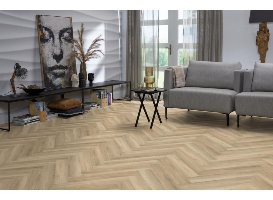 YUP Herringbone dryback beige