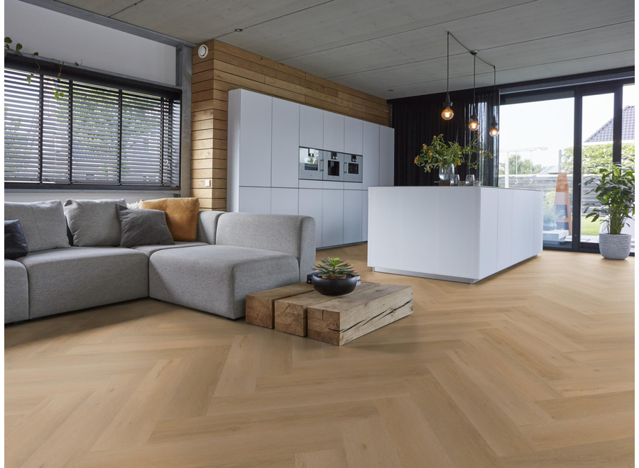 YUP Leyton herringbone dryback warm oak