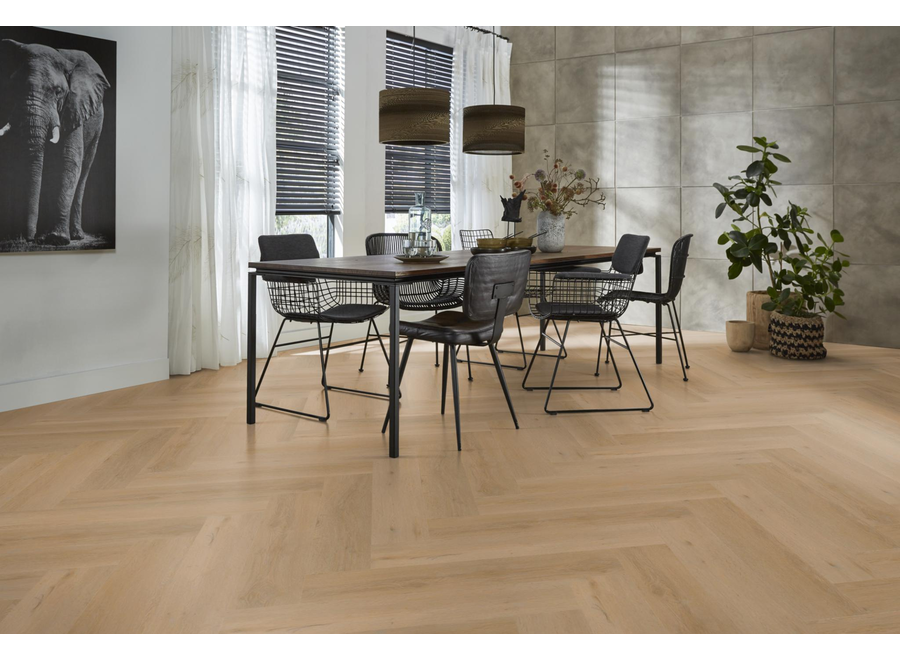YUP Leyton herringbone dryback warm oak