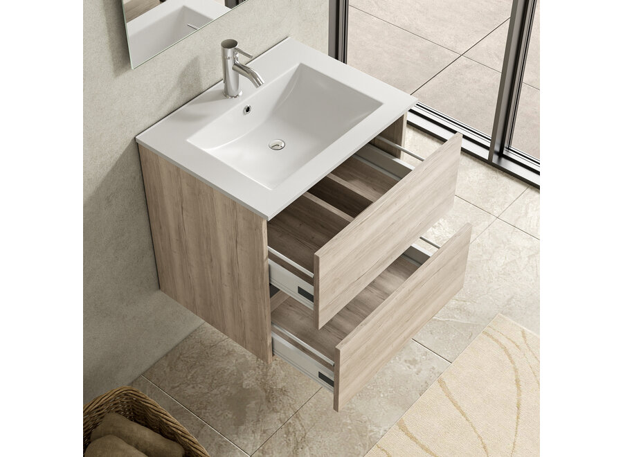 Badkamermeubel-Natural Oak-60cm