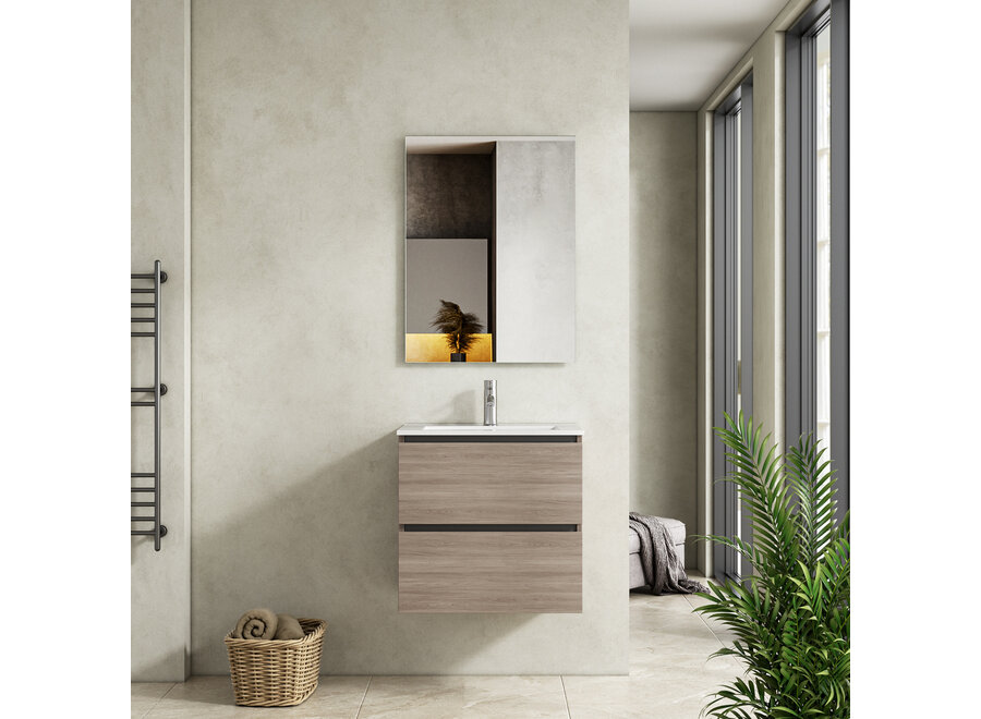 Badkamermeubel-Grey oak-60cm