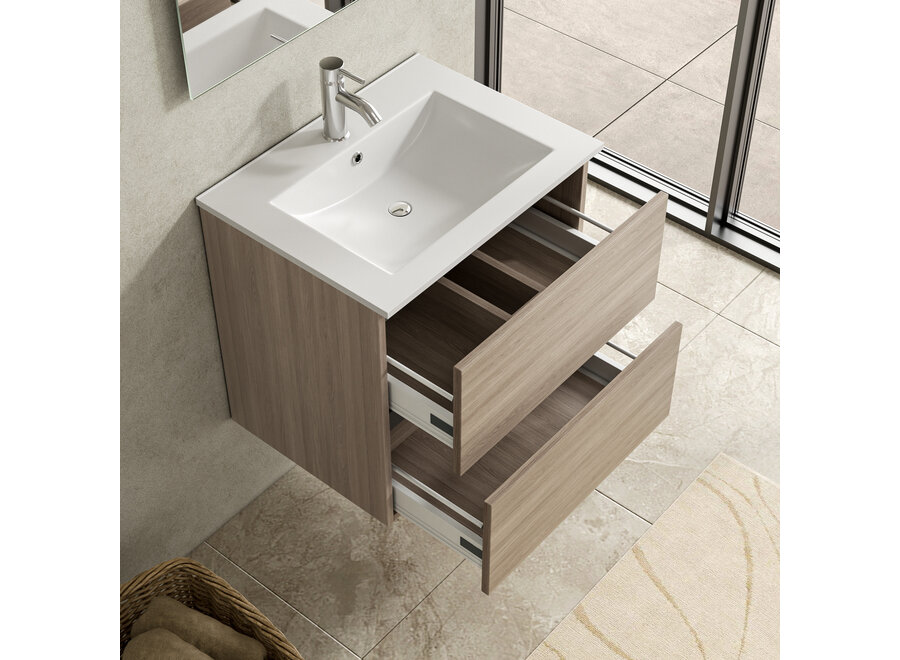 Badkamermeubel-Grey oak-60cm