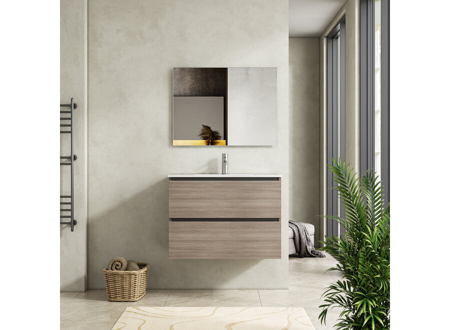 Badkamermeubel-Grey oak-80cm