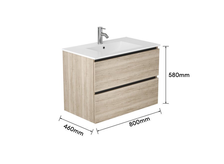 Badkamermeubel- Natural Oak-80cm