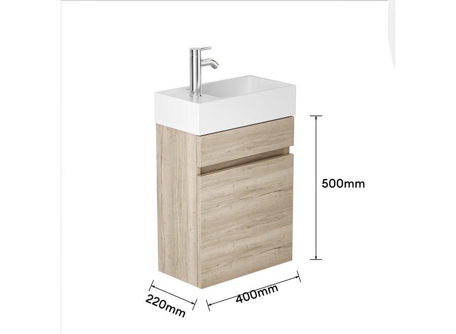 Toiletmeubel Fontein 40 cm – Compact en Stijlvol - Natural Oak