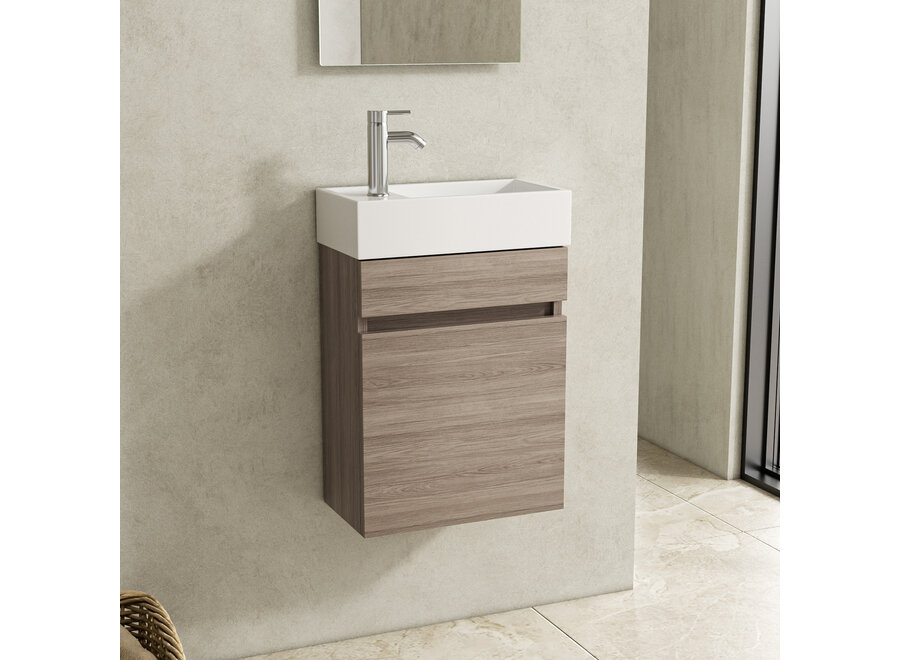 Toiletmeubel Fontein 40 cm – Compact en Stijlvol - Grey Oak