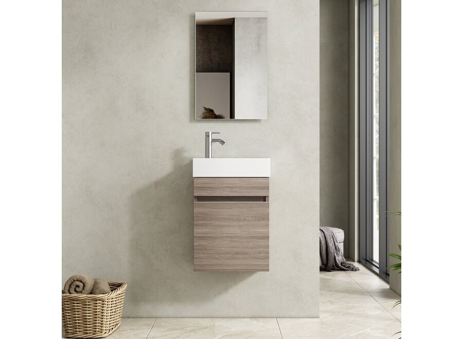 Toiletmeubel Fontein 40 cm – Compact en Stijlvol - Grey Oak