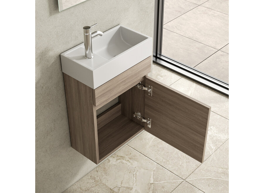 Toiletmeubel Fontein 40 cm – Compact en Stijlvol - Grey Oak