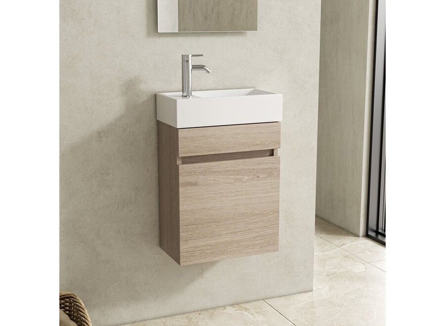 Toiletmeubel Fontein 40 cm – Compact en Stijlvol - Walnut