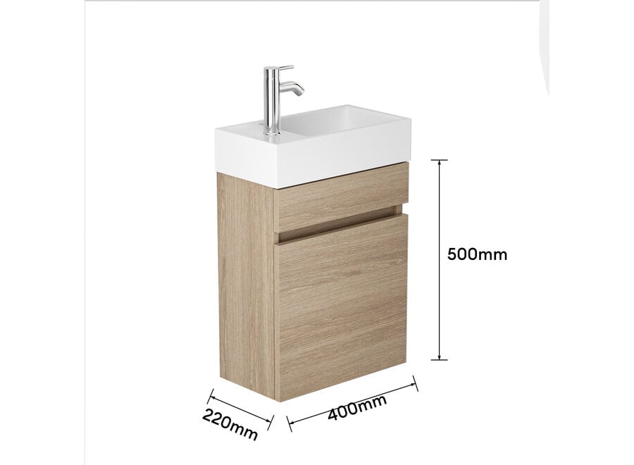 Toiletmeubel Fontein 40 cm – Compact en Stijlvol - Walnut