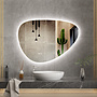 Badkamerspiegel met verlichting en verwarming -Asymmetrisch- 100x70cm