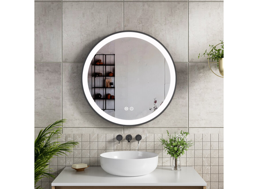 Badkamerspiegel met LED en verwarming - Rond - Ø60cm