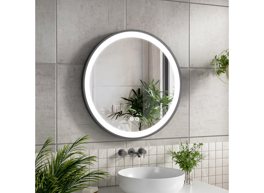 Badkamerspiegel met LED en verwarming - Rond - Ø60cm