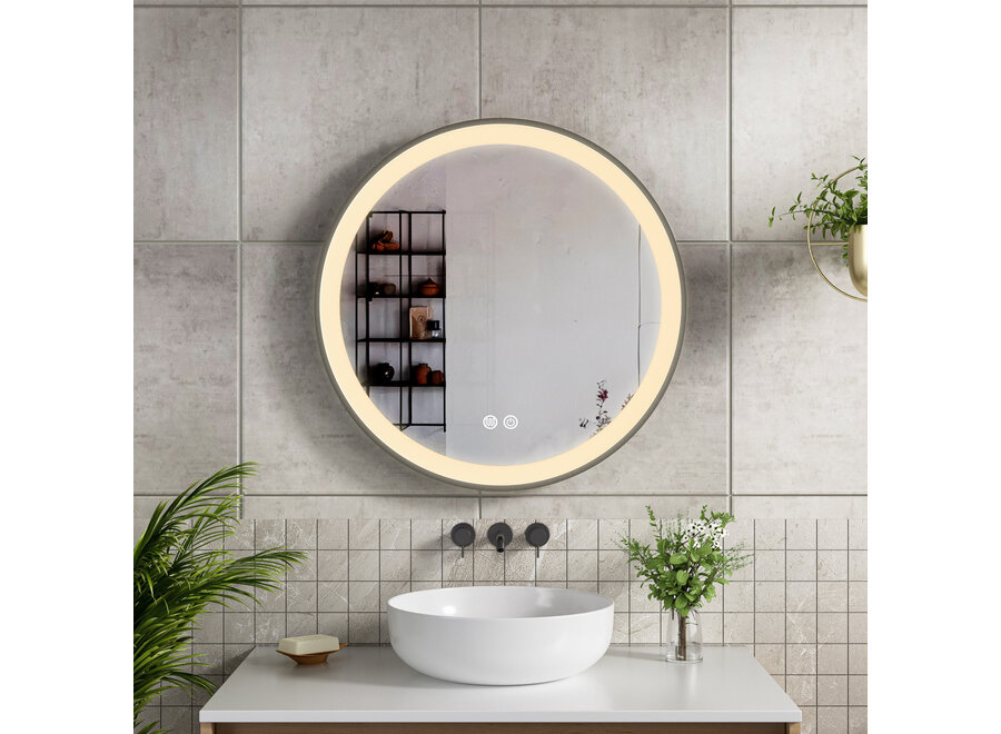 Badkamerspiegel met LED en verwarming - Rond - Ø60cm