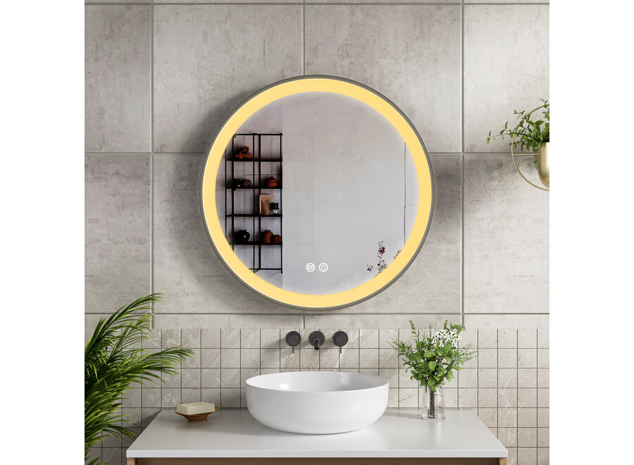 Badkamerspiegel met LED en verwarming - Rond - Ø60cm