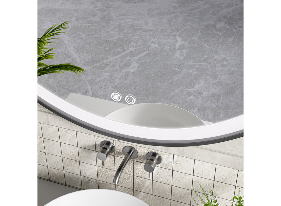 Badkamerspiegel met LED en verwarming - Rond - Ø90cm