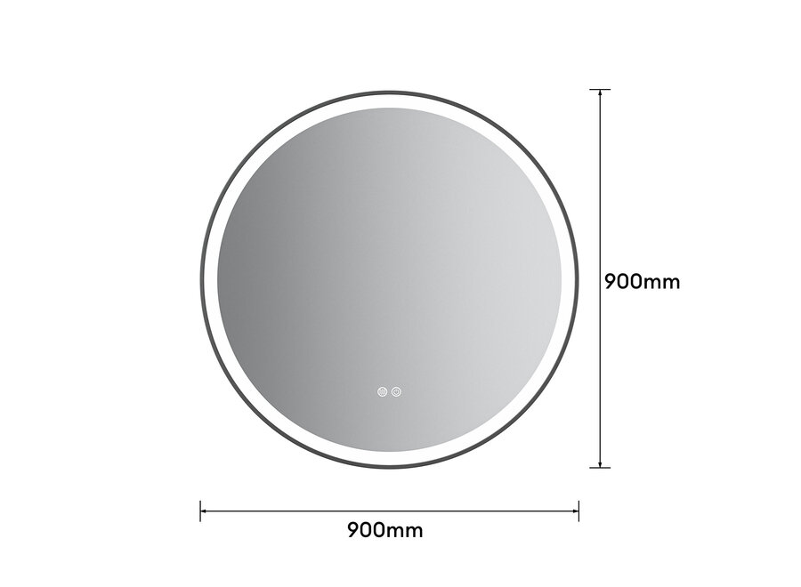 Badkamerspiegel met LED en verwarming - Rond - Ø90cm