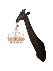 Qeeboo Qeeboo Giraffe in Love Wall lamp 2 meter - Black (PE)